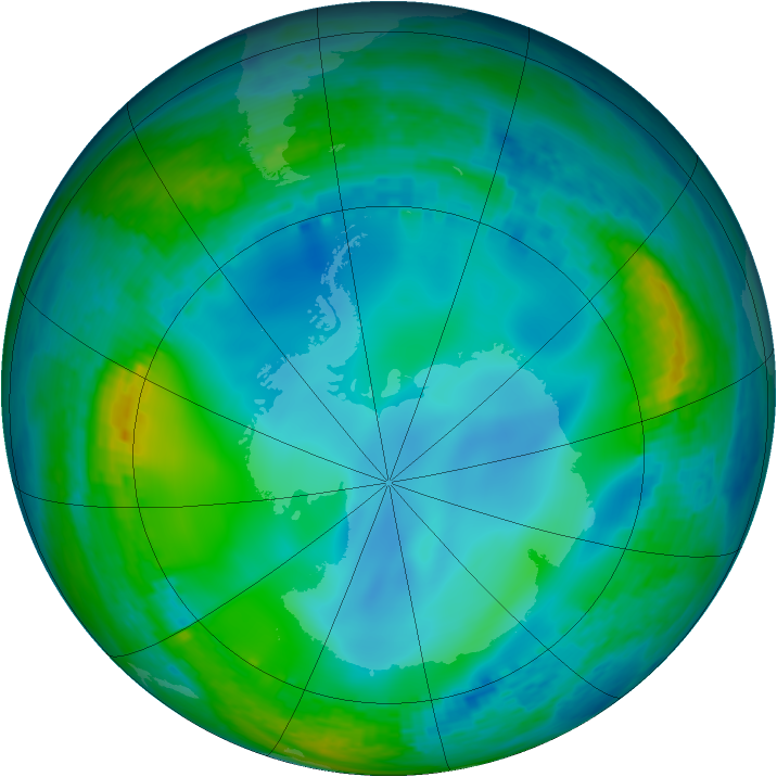 Antarctic ozone map for 13 June 2003
